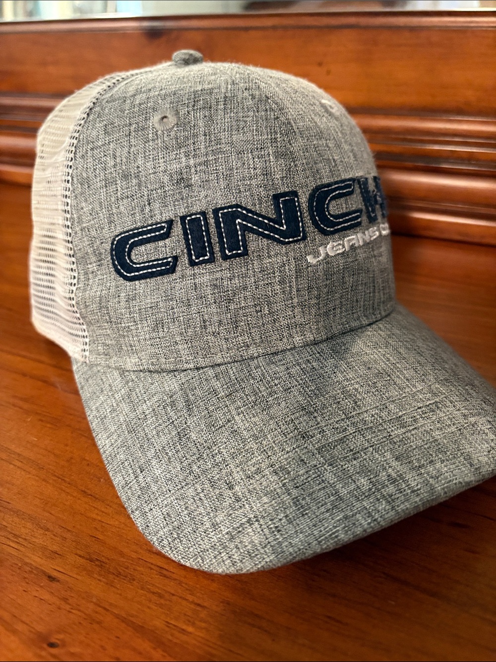 Cinch Heather Gray and White Mesh Logo Trucker Hat